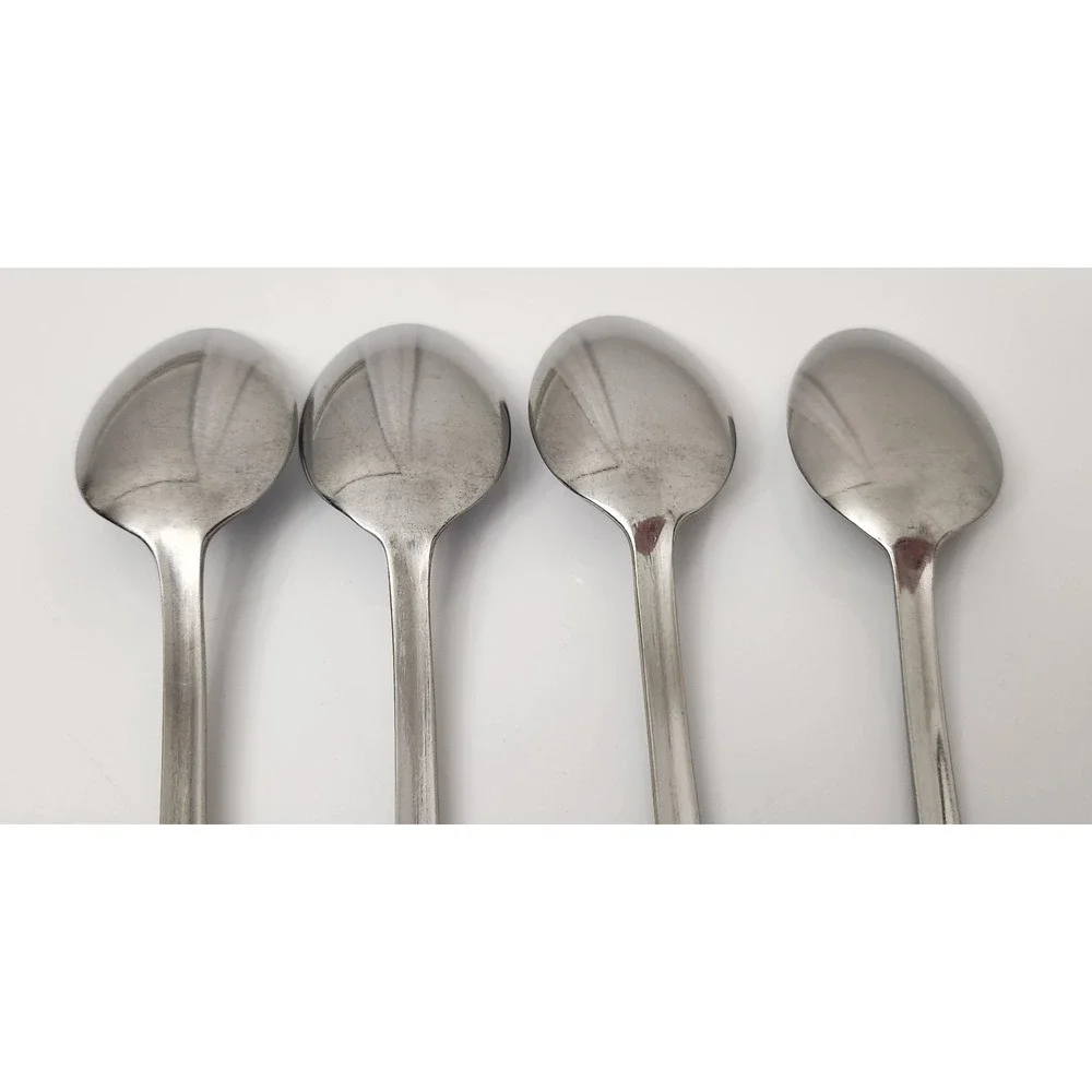 Cambridge Stainless Tea Spoons Gold Trim Shell‎ Tip (Set of 4) Flatware